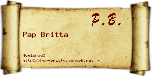 Pap Britta névjegykártya